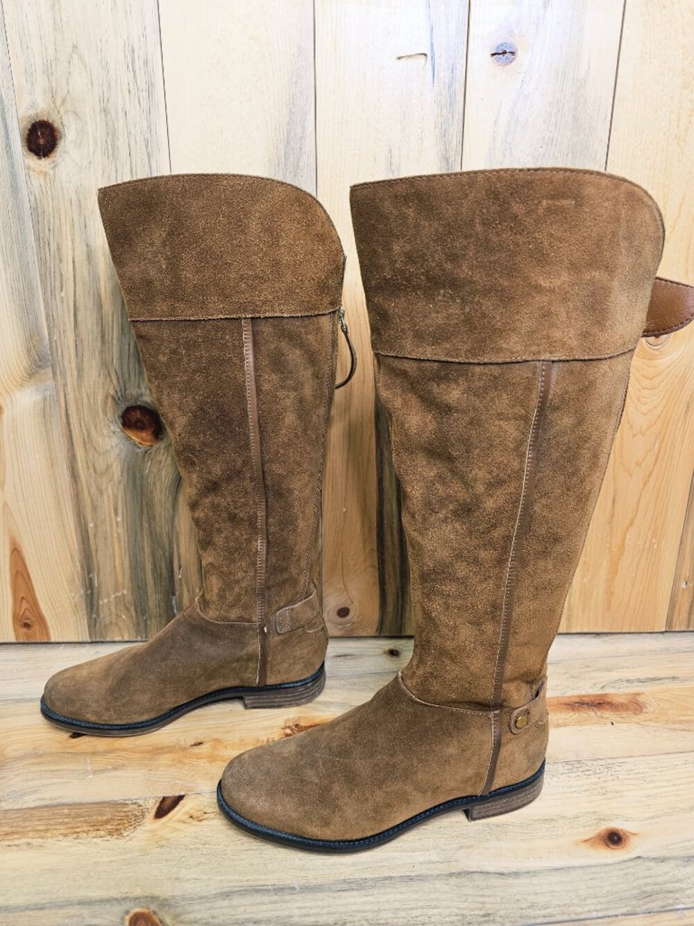 Franco Sarto Christine Suede Riding Boots Wide Calf Size 9